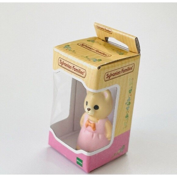 Sylvanian Families Toy Figure Pink Dress Brown Bear Andromeda Petite - Picture 2 of 4